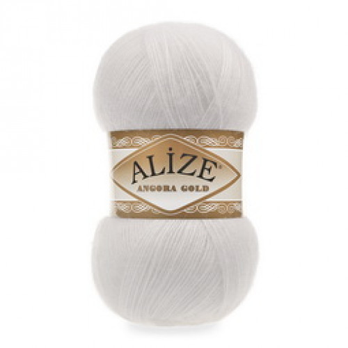 55 Пряжа Alize Angora Gold білий