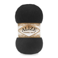 60 Пряжа Alize Angora Gold чорний
