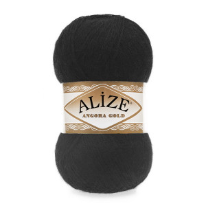 60 Пряжа Alize Angora Gold чорний