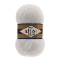 55 Пряжа Alize Angora Real 40 білий