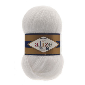 55 Пряжа Alize Angora Real 40 білий