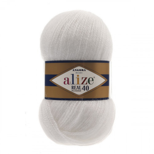 55 Пряжа Alize Angora Real 40 білий