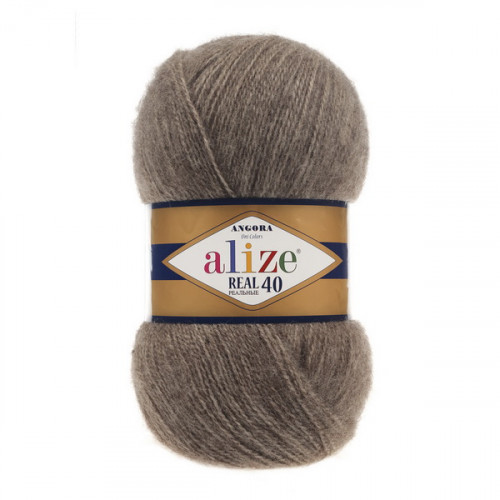 553 Пряжа Alize Angora Real 40 коричневий меланж