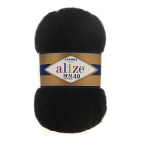 60 Пряжа Alize Angora Real 40 чорний