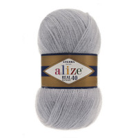 52 Пряжа Alize Angora Real 40 світло-сірий