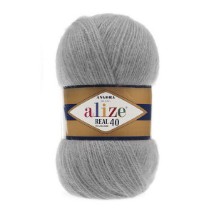 21 Пряжа Alize Angora Real 40 сірий