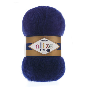 58 Пряжа Alize Angora Real 40 темно-синій