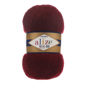 57 Пряжа Alize Angora Real 40 бордовий