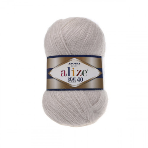 599 Пряжа Alize Angora Real 40 слонова кістка