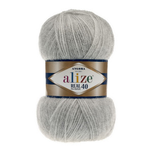 614 Пряжа Alize Angora Real 40 сірий меланж