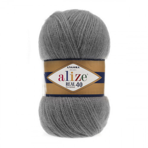 87 Пряжа Alize Angora Real 40 середньо-сірий