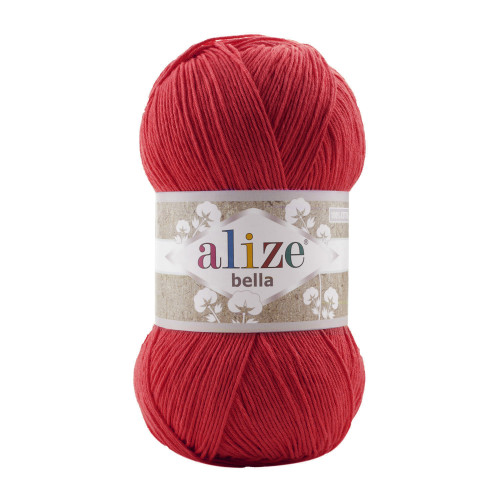 56 Пряжа Alize Bella 100 червоний
