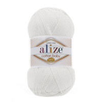55 Пряжа Alize Cotton Baby Soft білий