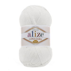 55 Пряжа Alize Cotton Baby Soft білий