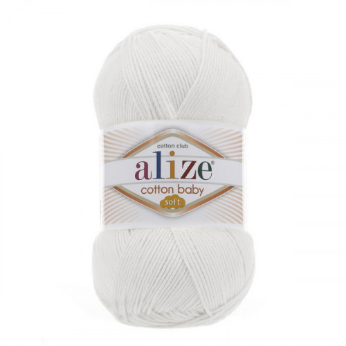 55 Пряжа Alize Cotton Baby Soft білий