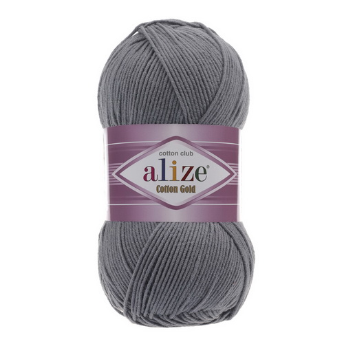 87 Пряжа Alize Cotton Gold вугільний сірий