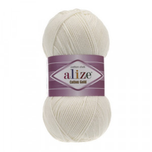 62 Пряжа Alize Cotton Gold молочний