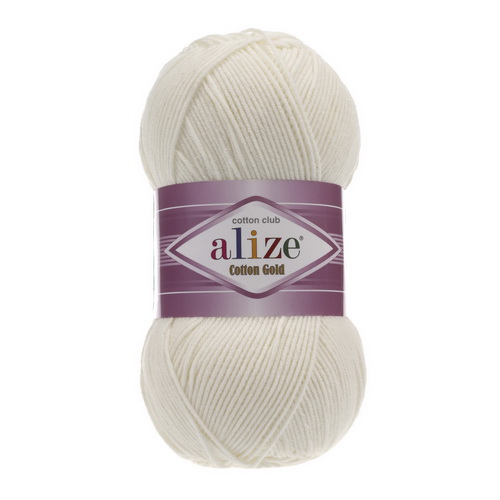 62 Пряжа Alize Cotton Gold молочний