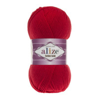 56 Пряжа Alize Cotton Gold червоний