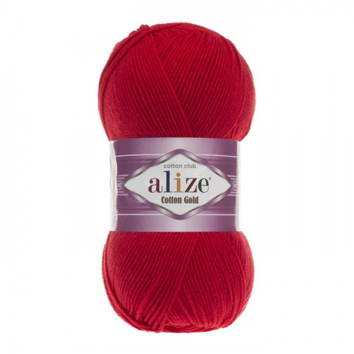 56 Пряжа Alize Cotton Gold червоний