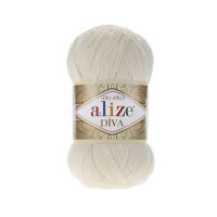 62 Пряжа Alize Diva молочний