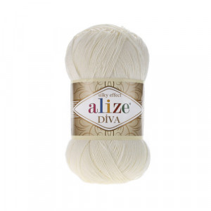 62 Пряжа Alize Diva молочний