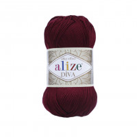 57 Пряжа Alize Diva бордовий