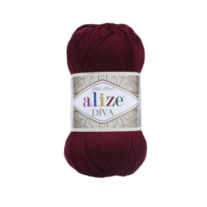 57 Пряжа Alize Diva бордовий