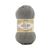 87 Пряжа Alize Diva вугільно-сірий