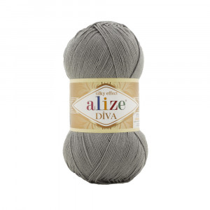 87 Пряжа Alize Diva вугільно-сірий