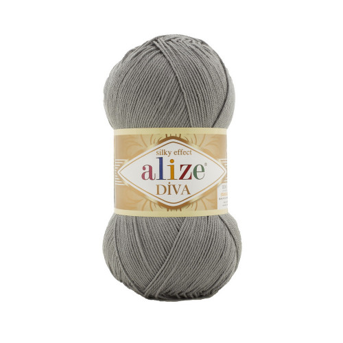 87 Пряжа Alize Diva вугільно-сірий
