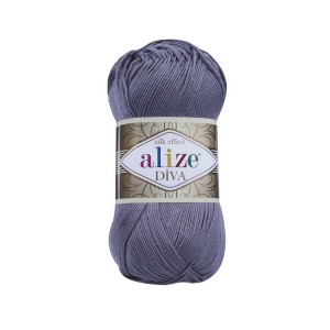 348 Пряжа Alize Diva темно-сірий