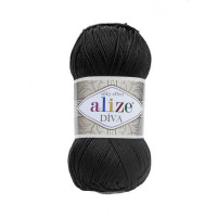 60 Пряжа Alize Diva чорний