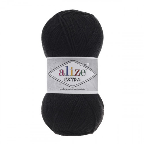 60 Пряжа Alize Extra чорний