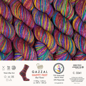 3241 Пряжа Gazzal Happy Feet
