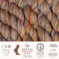 3244 Пряжа Gazzal Happy Feet