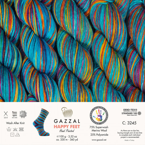 3245 Пряжа Gazzal Happy Feet