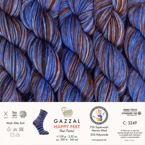 3249 Пряжа Gazzal Happy Feet
