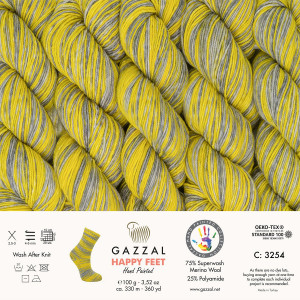 3254 Пряжа Gazzal Happy Feet