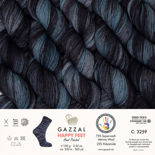 3259 Пряжа Gazzal Happy Feet