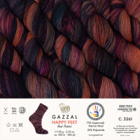 3261 Пряжа Gazzal Happy Feet