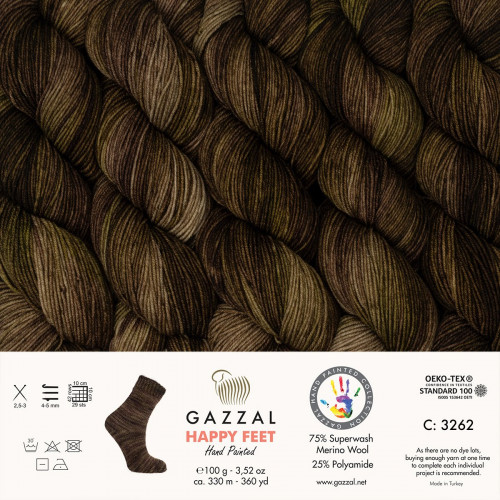 3262 Пряжа Gazzal Happy Feet