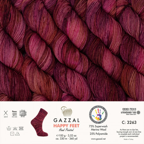 3263 Пряжа Gazzal Happy Feet
