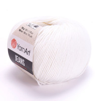01 Пряжа YarnArt Jeans білий