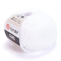 62 Пряжа YarnArt Jeans білий