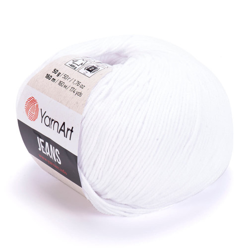 62 Пряжа YarnArt Jeans білий