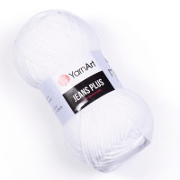 62 Пряжа YarnArt Jeans Plus білий