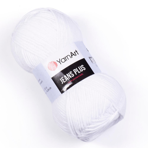62 Пряжа YarnArt Jeans Plus білий