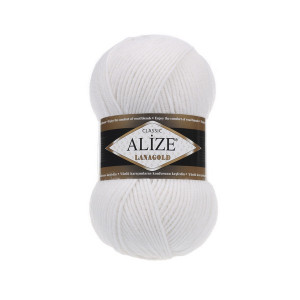 55 Пряжа Alize Lanagold білий