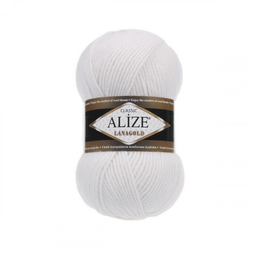 55 Пряжа Alize Lanagold білий